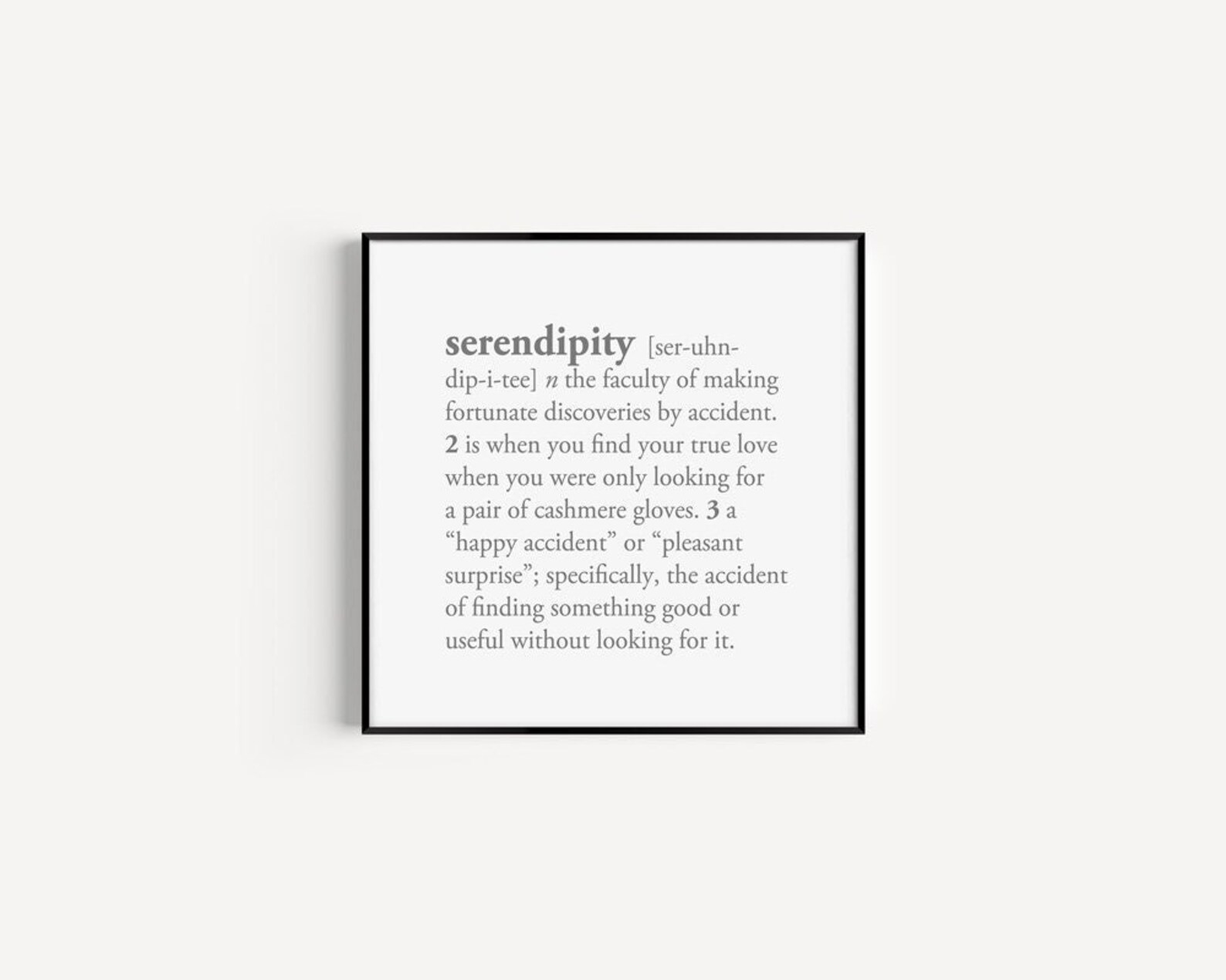 Serendipity Definition Printable, Minimal Serendipity Word Art, Square ...