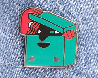 Boxy lady enamel pin by Megan de Vos - Badge hard enamel brooch