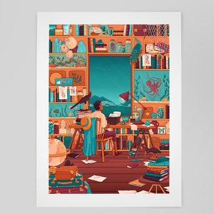 Homme de science artprint par Senne Trip | Explorer | Voyage | Lire