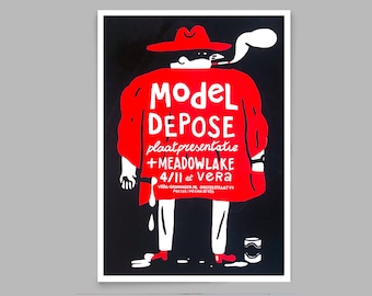 Screenprint Model Depose Gig poster | Concert poster | Silkscreen | Vera Groningen