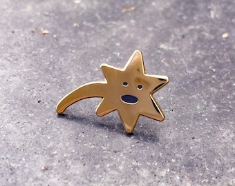 Tiny Shooting Star hard enamel pin | Space |  gold star |  Knetterijs Badge