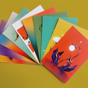 Flower Power Postcard Pack di Maarten Huizing / Set da 10 cartoline