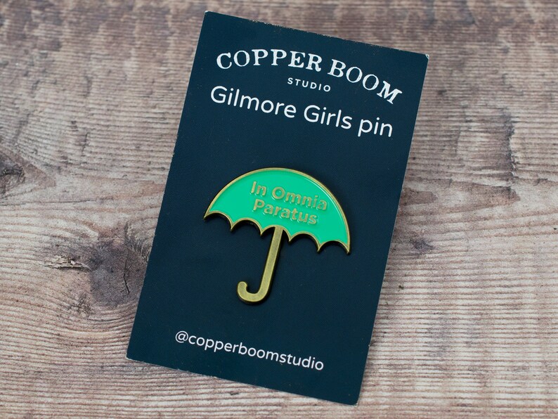 Rory Gilmore Team Logan Gilmore Girls Gift In Omnia Paratus Umbrella Pin Copper Boom Gilmore Girls Pin Life Death Brigade Jewelry Brooches Foxruntownhomes Com