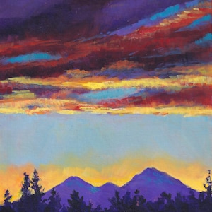 Sunset Sisters Giclee Prints, Three Sisters Mountains, Oregon