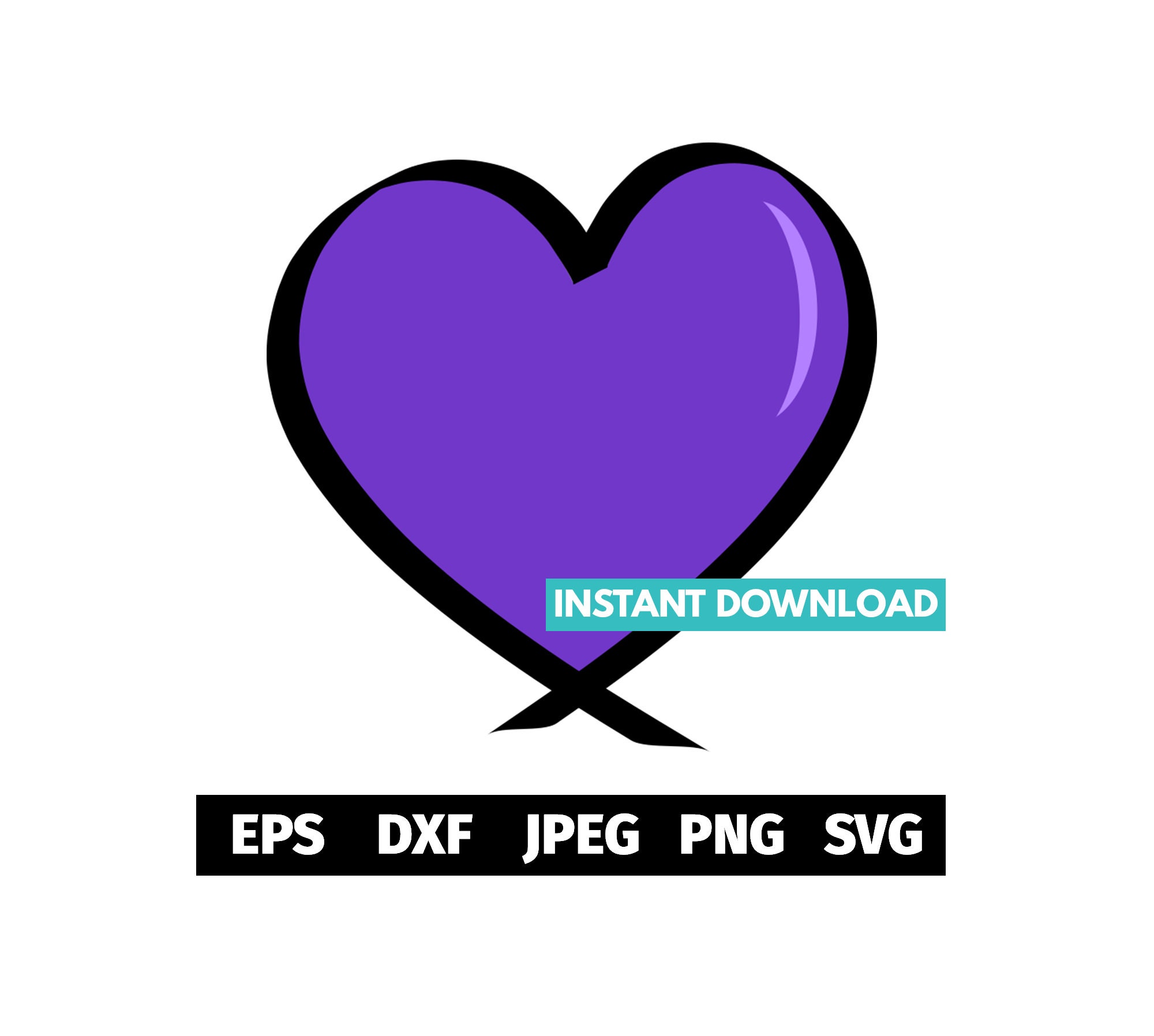SvG DXF AI Purple Heart Union Digital Files EpS PnG