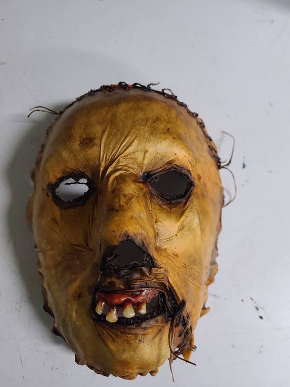 Real Leather Skin Masks Scary Halloween Etsy