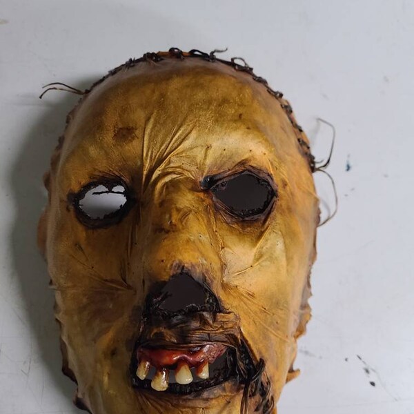 Real leather skin masks scary Halloween masks