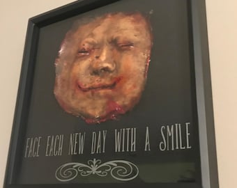Face Each Day with a Smile inspirational wall piece