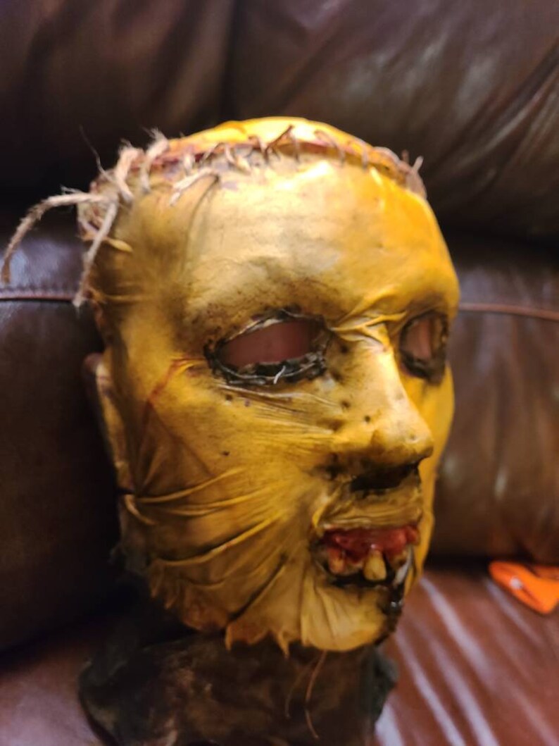 Real leather skin masks scary Halloween masks | Etsy