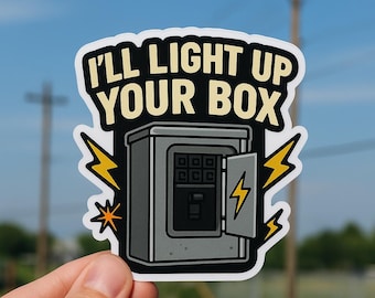 Stickerpakket grappige elektricien: stickers ongepaste helm en gereedschapskist