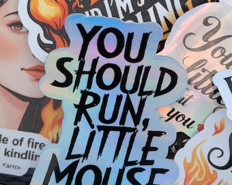 Dark Fantasy Romance-stickerbundel: holografische vinyl BookTok-stickers