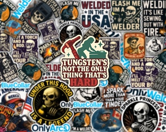 Grappige lasstickers: holografische glanzende stickers voor lassers