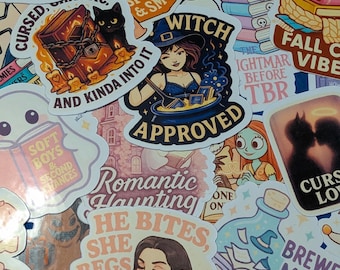 Griezelige Booktok Halloween-stickers | Leuke spookachtige stickers | Halloween-lezingplannerstickers | Stickers boekenclub herfst