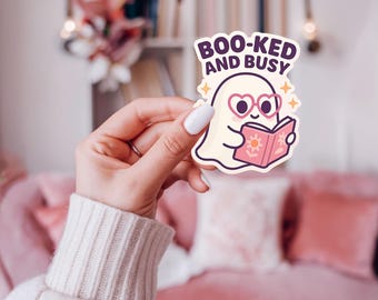 Pittig BookTok-spookstickerpakket | Spookachtige romantiek | Schattige roze spookstickers voor boekenliefhebbers en lezers