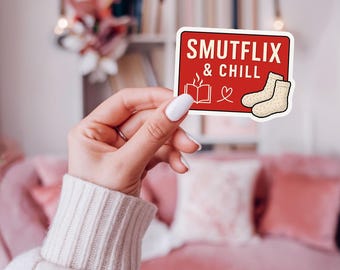 Smutflix & Chill-sticker – Cosy Bookish Vibes