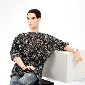 1/6 scale Tunic with belt, Dress, Unisex, Pure silk yarn, suitable for Ken, BB, IT Homme, Phicen and Dolls of similar  12 inch