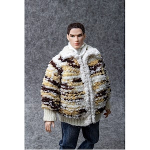 1/6 scale Fur Coat, Outerwear Fits for IT Homme, Ken, Adonis and Male Doll Action Figure 12 inch