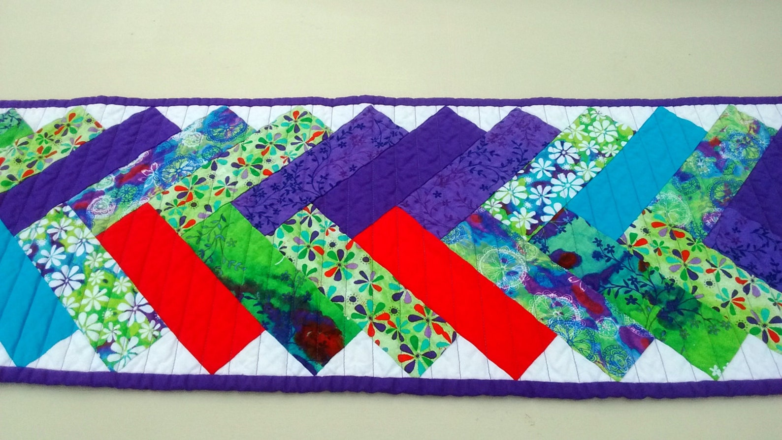 Handmade Quilted French Braid Table Runner Etsy