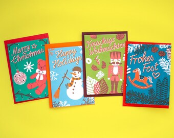 Set of 4 Christmas cards