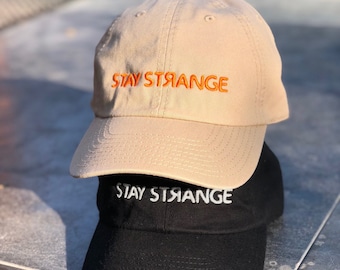 Stay Strange/Live Free - Soft Dad Cap Embroidered