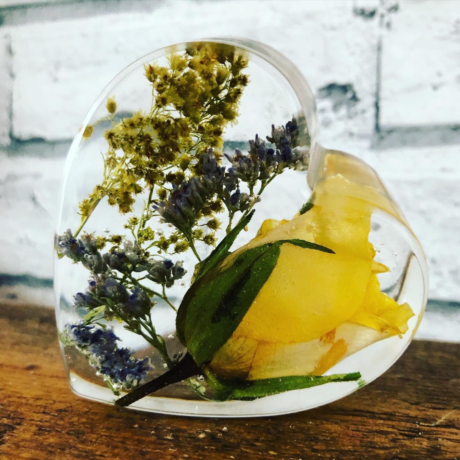 Funeral Flower Preservation Floral Resin Heart Keepsake 8.5 Cm Etsy