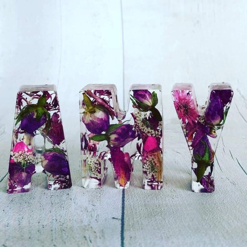 Custom resin letters floral letters 5cm high choose your Etsy