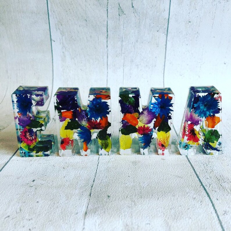 Resin Letters Floral Letters Real Pressed Flower Letters Etsy UK
