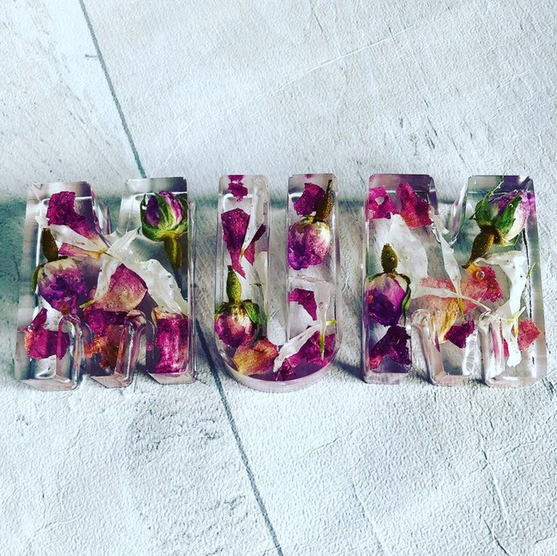 Resin letters floral letters real pressed flower letters Etsy