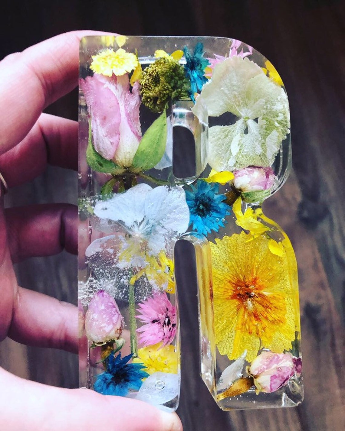 Large 11.5cm resin floral letters made to order with your Etsy
