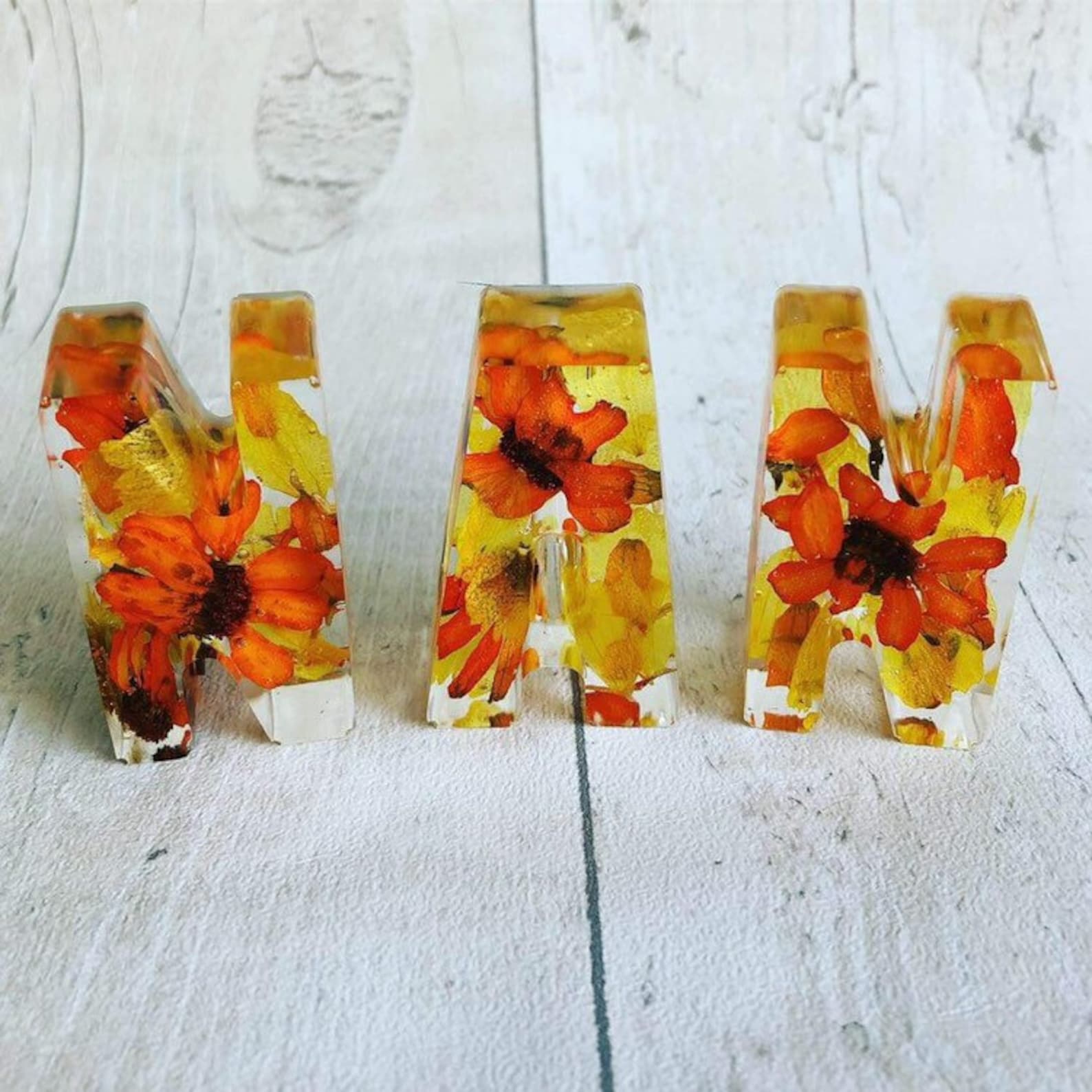 Custom resin letters floral letters 5cm high choose your Etsy