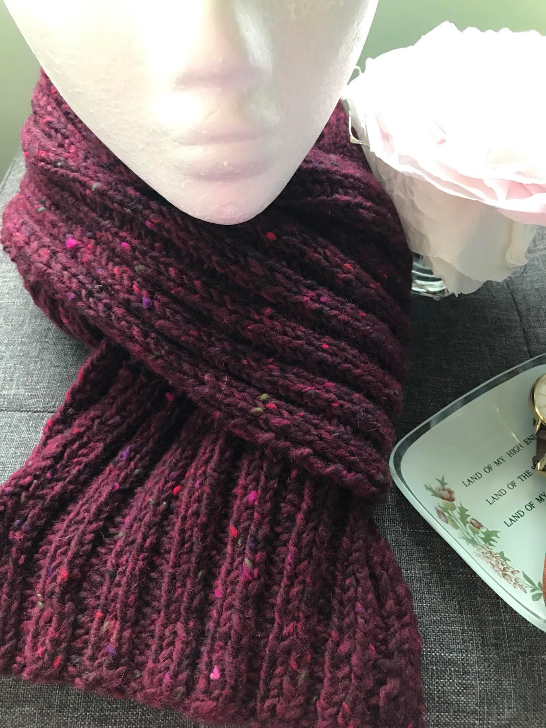 Muffler Wrap Handknitted in genuine Irish 'Donegal Etsy