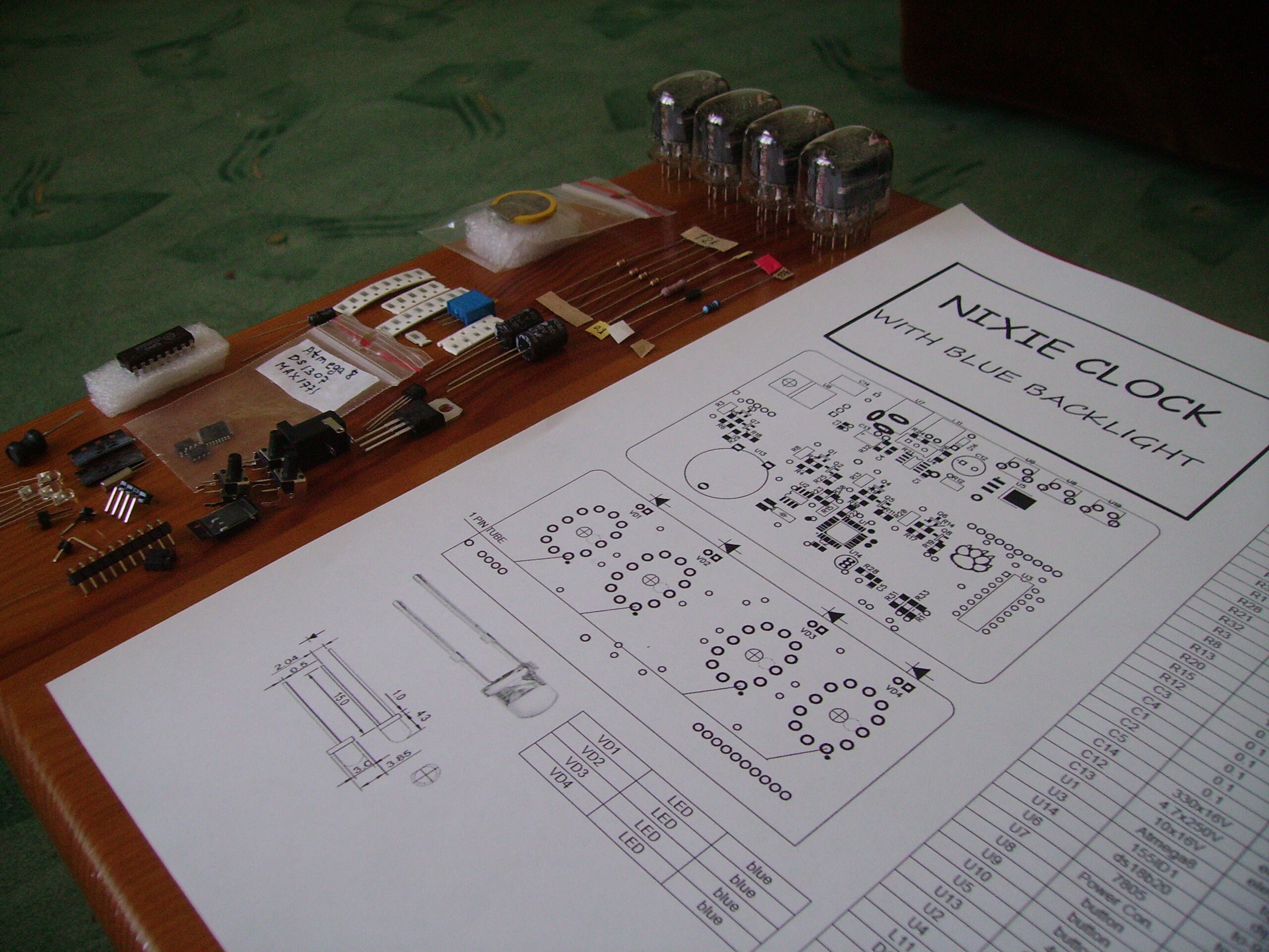 Nixie Tube clock kit with IN12 Tube LED Blue Backlight Black Etsy