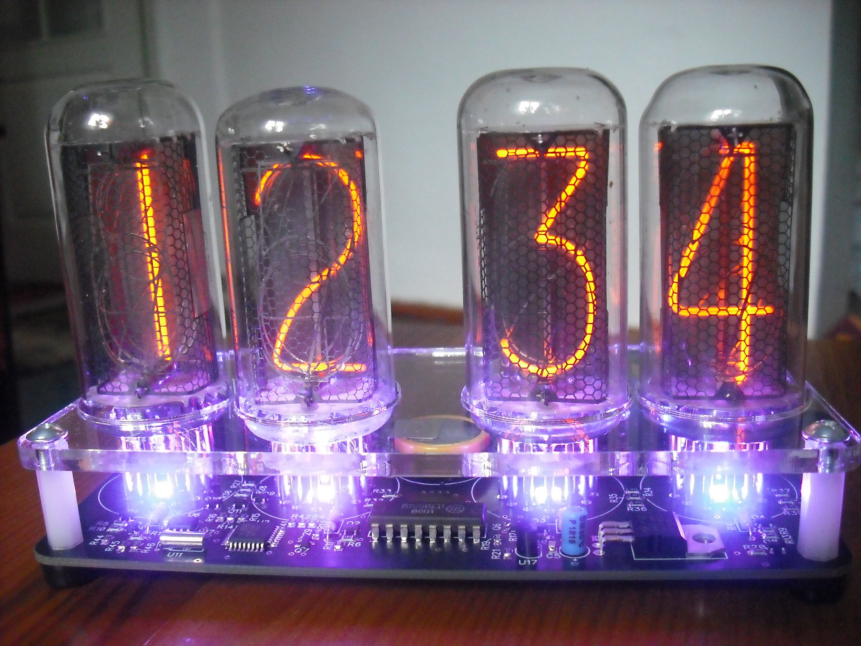 Nixie Tube Clock Kit With IN18 Tube Led RGB Backlight Black Etsy