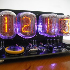 Nixie Tube clock with IN-12 Tube led rgb Backlight Black PCB