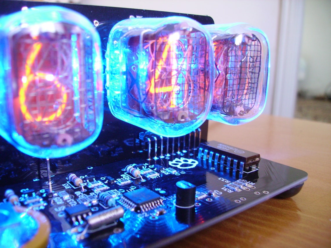 Nixie Tube Clock Kit With IN12 Tube LED Blue Backlight Black Etsy