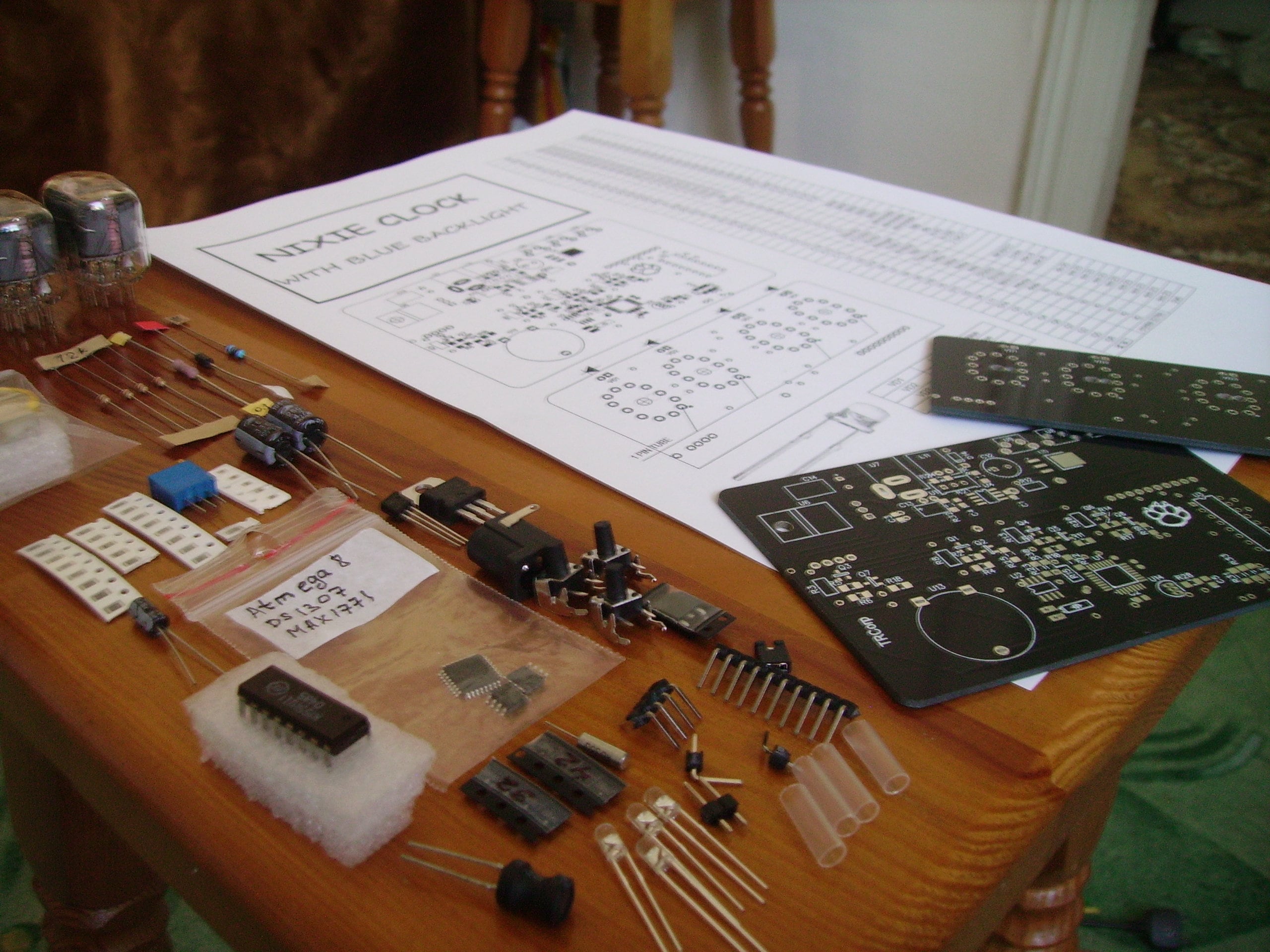 Nixie Tube clock kit with IN12 Tube LED Blue Backlight Black Etsy