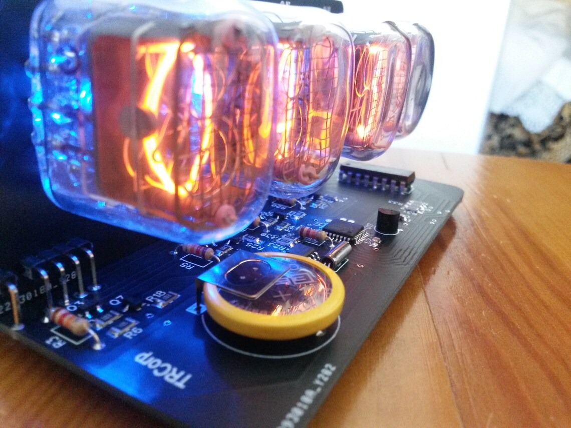 Nixie Tube Clock Kit With IN12 Tube LED Blue Backlight Black Etsy