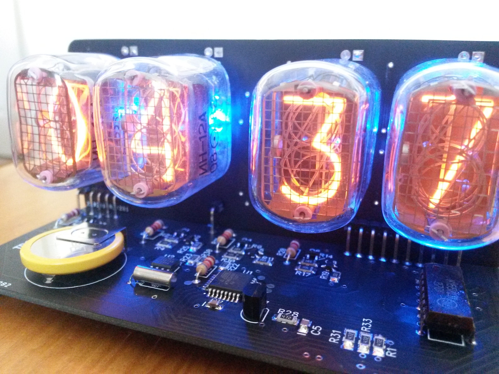 Nixie Tube Clock Kit With IN12 Tube LED Blue Backlight Black PCB Etsy