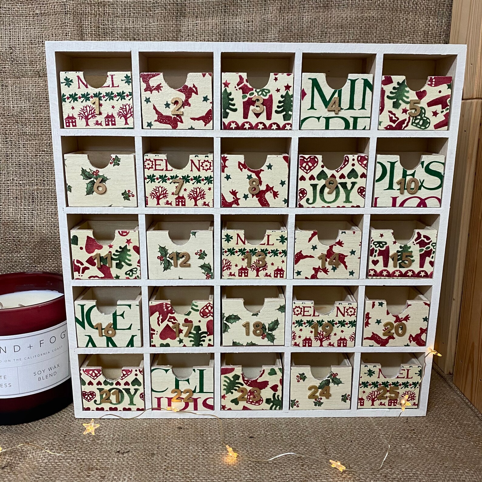Wooden Drawers Fill Your Own Christmas Advent Calendar Etsy