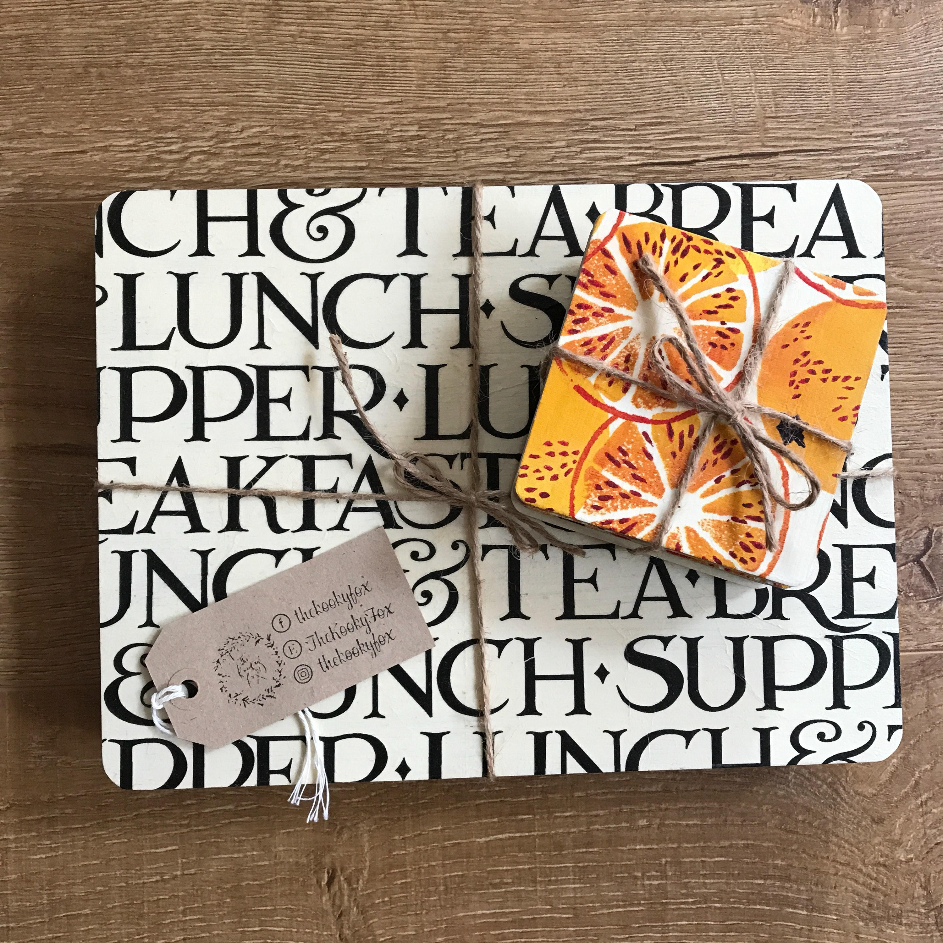 Wooden Hand Decoupage Placemats and Coasters Emma Bridgewater Etsy UK