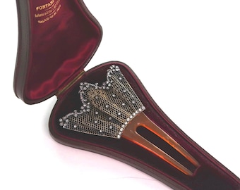 Fontana Frères Diamond 14K Hair Comb w Case