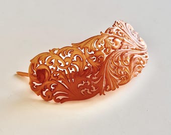 Horquilla antigua francesa Art Nouveau de cuerno tallado estilo eduardiano