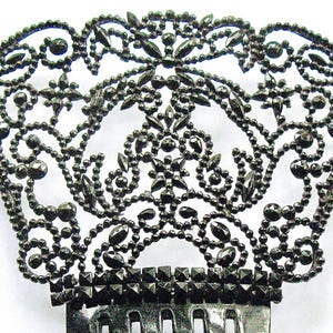 Antique Victorian French Jet Hair Comb