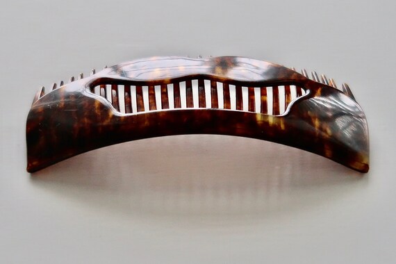 Antique Edwardian Sculptural Fold Over Celluloid Hair… - Gem
