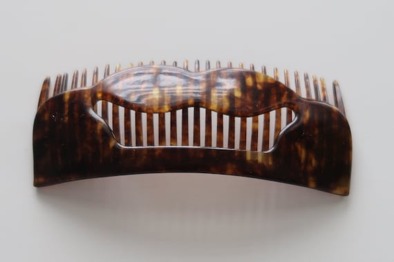 Antique Edwardian Sculptural Fold Over Celluloid Hair… - Gem
