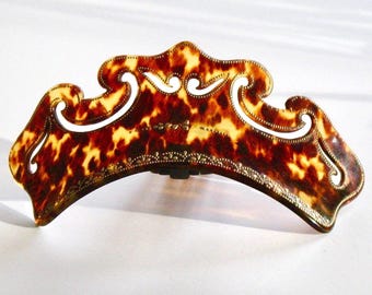 Antique Victorian Piqué Hinged Tiara Comb