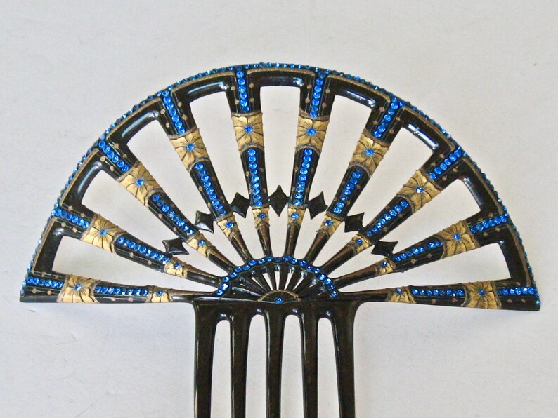 Art Deco Mayan Revival Hair Comb Vintage Hand Painted Etsy
