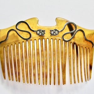 Antique Art Nouveau Hair Comb Naturalistic Motif