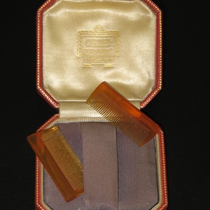 CARTIER Antique Gentleman's Mustache Comb Travel Set, 1910s Gentleman's Cased Grooming Accessory