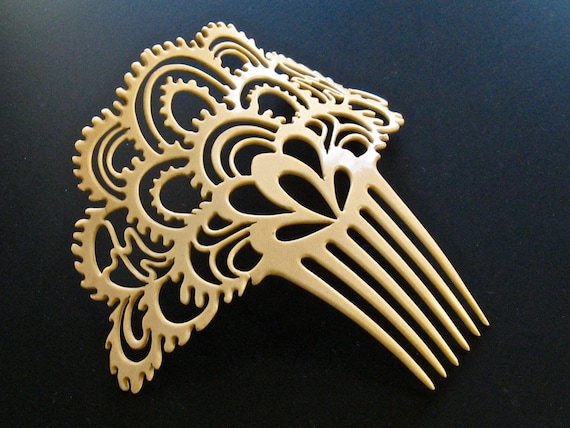 Oversized Art Deco Hair Comb, Antique Hair Comb, F
